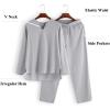 imageCOOFANDY Mens 2 Pieces Cotton Linen Set Henley Shirt Long Sleeve and Casual Beach Pants Summer Yoga OutfitsLight Grey