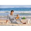 imageCOOFANDY Mens 2 Pieces Cotton Linen Set Henley Shirt Long Sleeve and Casual Beach Pants Summer Yoga OutfitsLight Grey