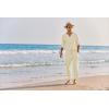 imageCOOFANDY Mens 2 Pieces Cotton Linen Set Henley Shirt Long Sleeve and Casual Beach Pants Summer Yoga OutfitsLight Khaki