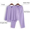 imageCOOFANDY Mens 2 Pieces Cotton Linen Set Henley Shirt Long Sleeve and Casual Beach Pants Summer Yoga OutfitsLilac