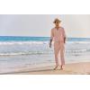 imageCOOFANDY Mens 2 Pieces Cotton Linen Set Henley Shirt Long Sleeve and Casual Beach Pants Summer Yoga OutfitsPink