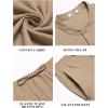 imageCOOFANDY Mens 2 Pieces Cotton Linen Sets Short Sleeve Casual Henley Shirt Summer Beach Pants Lounge Vacation Outfits SetKhaki