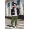 imageCOOFANDY Mens Cargo Pants Relaxed Fit Casual Linen Pants Drawstring Sweatpants with 6 PocketsArmy Green