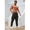 imageCOOFANDY Mens Cargo Pants Relaxed Fit Casual Linen Pants Drawstring Sweatpants with 6 PocketsBlack