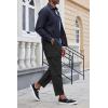 imageCOOFANDY Mens Cargo Pants Relaxed Fit Casual Linen Pants Drawstring Sweatpants with 6 PocketsBlack