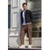 imageCOOFANDY Mens Cargo Pants Relaxed Fit Casual Linen Pants Drawstring Sweatpants with 6 PocketsBrown