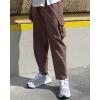 imageCOOFANDY Mens Cargo Pants Relaxed Fit Casual Linen Pants Drawstring Sweatpants with 6 PocketsBrown