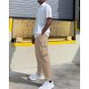 imageCOOFANDY Mens Cargo Pants Relaxed Fit Casual Linen Pants Drawstring Sweatpants with 6 PocketsKhaki