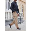 imageCOOFANDY Mens Cargo Pants Relaxed Fit Casual Linen Pants Drawstring Sweatpants with 6 PocketsKhaki