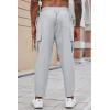 imageCOOFANDY Mens Cargo Pants Relaxed Fit Casual Linen Pants Drawstring Sweatpants with 6 PocketsLight Grey