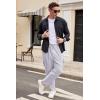 imageCOOFANDY Mens Cargo Pants Relaxed Fit Casual Linen Pants Drawstring Sweatpants with 6 PocketsLight Grey