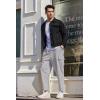 imageCOOFANDY Mens Cargo Pants Relaxed Fit Casual Linen Pants Drawstring Sweatpants with 6 PocketsLight Grey