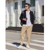 imageCOOFANDY Mens Cargo Pants Relaxed Fit Casual Linen Pants Drawstring Sweatpants with 6 PocketsLight Khaki
