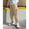 imageCOOFANDY Mens Cargo Pants Relaxed Fit Casual Linen Pants Drawstring Sweatpants with 6 PocketsLight Khaki