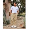 imageCOOFANDY Mens Cargo Pants Relaxed Fit Casual Linen Pants Drawstring Sweatpants with 6 PocketsLight Khaki