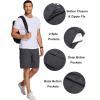 imageCOOFANDY Mens Cargo Shorts Loose Fit Casual Cotton Work Shorts Outdoor Hiking Pants with Multi PocketsDark Grey