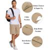 imageCOOFANDY Mens Cargo Shorts Loose Fit Casual Cotton Work Shorts Outdoor Hiking Pants with Multi PocketsKhaki