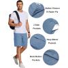 imageCOOFANDY Mens Cargo Shorts Loose Fit Casual Cotton Work Shorts Outdoor Hiking Pants with Multi PocketsLight Blue