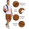 imageCOOFANDY Mens Cargo Shorts Loose Fit Casual Cotton Work Shorts Outdoor Hiking Pants with Multi PocketsLight Brown