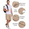 imageCOOFANDY Mens Cargo Shorts Loose Fit Casual Cotton Work Shorts Outdoor Hiking Pants with Multi PocketsLight Khaki