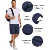 imageCOOFANDY Mens Cargo Shorts Loose Fit Casual Cotton Work Shorts Outdoor Hiking Pants with Multi PocketsNavy Blue