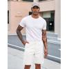 imageCOOFANDY Mens Cargo Shorts Loose Fit Casual Cotton Work Shorts Outdoor Hiking Pants with Multi PocketsWhite