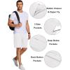 imageCOOFANDY Mens Cargo Shorts Loose Fit Casual Cotton Work Shorts Outdoor Hiking Pants with Multi PocketsWhite