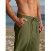 imageCOOFANDY Mens Casual Cotton Pants Elastic Waist Drawstring Linen Beach Summer Pants Lightweight Yoga TrousersArmy Green