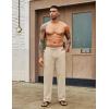 imageCOOFANDY Mens Casual Cotton Pants Elastic Waist Drawstring Linen Beach Summer Pants Lightweight Yoga TrousersBeige