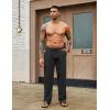 imageCOOFANDY Mens Casual Cotton Pants Elastic Waist Drawstring Linen Beach Summer Pants Lightweight Yoga TrousersBlack