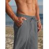 imageCOOFANDY Mens Casual Cotton Pants Elastic Waist Drawstring Linen Beach Summer Pants Lightweight Yoga TrousersDark Grey