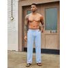 imageCOOFANDY Mens Casual Cotton Pants Elastic Waist Drawstring Linen Beach Summer Pants Lightweight Yoga TrousersLight Blue