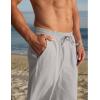imageCOOFANDY Mens Casual Cotton Pants Elastic Waist Drawstring Linen Beach Summer Pants Lightweight Yoga TrousersLight Grey