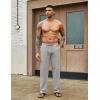 imageCOOFANDY Mens Casual Cotton Pants Elastic Waist Drawstring Linen Beach Summer Pants Lightweight Yoga TrousersLight Grey