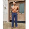 imageCOOFANDY Mens Casual Cotton Pants Elastic Waist Drawstring Linen Beach Summer Pants Lightweight Yoga TrousersNavy Blue