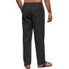 imageCOOFANDY Mens Casual Linen Pants Elastic Waist Drawstring Beach Summer Pants Lightweight Linen TrousersBlack