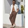 imageCOOFANDY Mens Casual Linen Pants Elastic Waist Drawstring Beach Summer Pants Lightweight Linen TrousersBrown