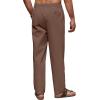 imageCOOFANDY Mens Casual Linen Pants Elastic Waist Drawstring Beach Summer Pants Lightweight Linen TrousersBrown