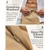 imageCOOFANDY Mens Casual Linen Pants Elastic Waist Drawstring Beach Summer Pants Lightweight Linen TrousersDark Khaki