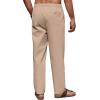 imageCOOFANDY Mens Casual Linen Pants Elastic Waist Drawstring Beach Summer Pants Lightweight Linen TrousersKhaki