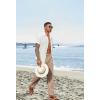 imageCOOFANDY Mens Casual Linen Pants Elastic Waist Drawstring Beach Summer Pants Lightweight Linen TrousersKhaki