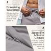 imageCOOFANDY Mens Casual Linen Pants Elastic Waist Drawstring Beach Summer Pants Lightweight Linen TrousersLight Grey