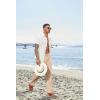imageCOOFANDY Mens Casual Linen Pants Elastic Waist Drawstring Beach Summer Pants Lightweight Linen TrousersLight Khaki