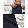 imageCOOFANDY Mens Casual Linen Pants Elastic Waist Drawstring Beach Summer Pants Lightweight Linen TrousersNavy Blue