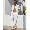 imageCOOFANDY Mens Casual Linen Pants Elastic Waist Drawstring Beach Summer Pants Lightweight Linen TrousersWhite