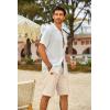 imageCOOFANDY Mens Casual Shorts Cotton Elastic Waist Drawstring Shorts Lightweight Summer Beach ShortsBeige