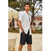 imageCOOFANDY Mens Casual Shorts Cotton Elastic Waist Drawstring Shorts Lightweight Summer Beach ShortsBlack