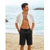 imageCOOFANDY Mens Casual Shorts Cotton Elastic Waist Drawstring Shorts Lightweight Summer Beach ShortsBlack