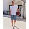 imageCOOFANDY Mens Casual Shorts Cotton Elastic Waist Drawstring Shorts Lightweight Summer Beach ShortsBlue
