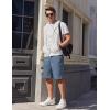 imageCOOFANDY Mens Casual Shorts Cotton Elastic Waist Drawstring Shorts Lightweight Summer Beach ShortsBlue